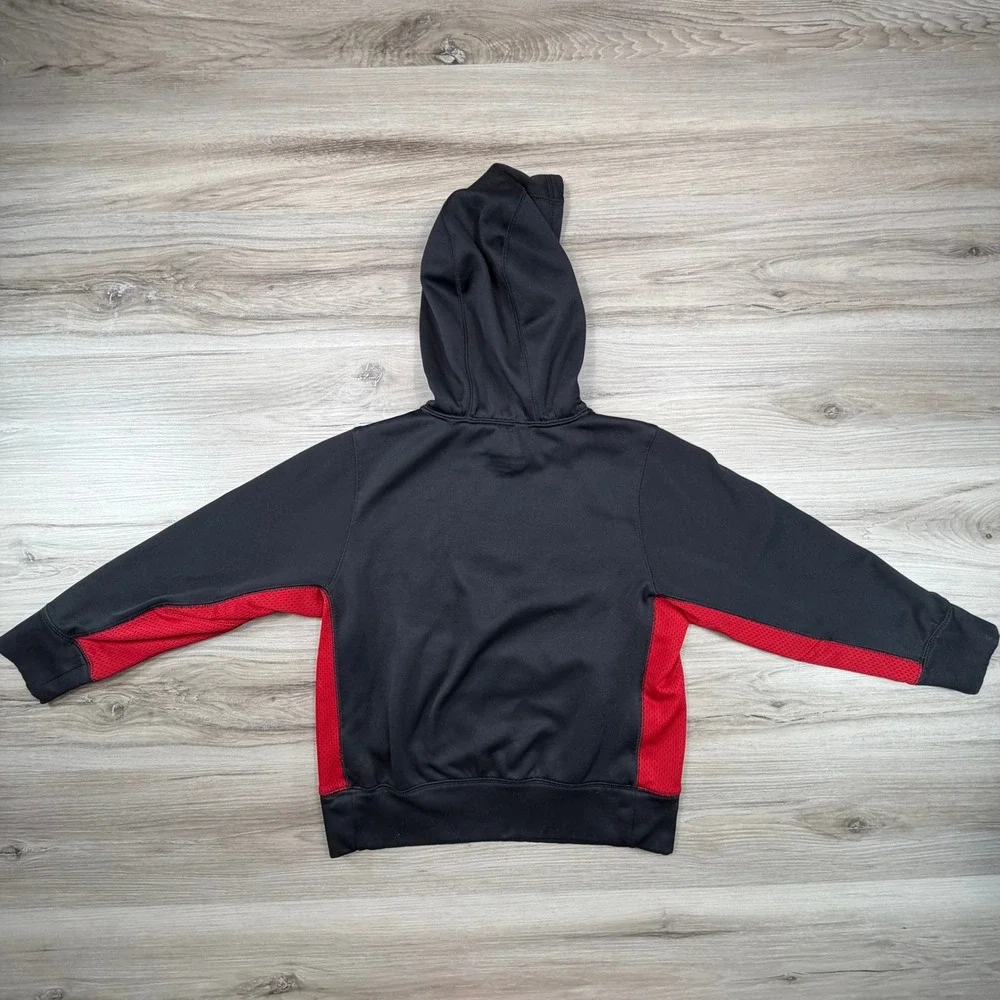 Kids Nike Therma Fit Hoodie Black Red‎ Logo Activewear Size XS